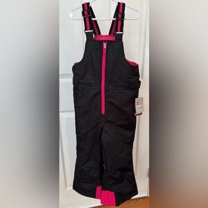 Girls Black and Pink Snow Bib